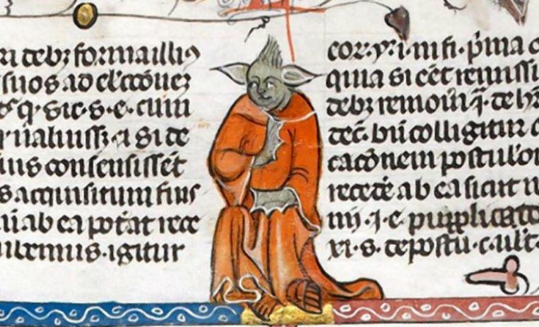 La imagen de un "Maestro Yoda" aparece en un manuscrito del siglo XIV-0